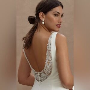 BHLDN Jenny Yoo- Portia square neck fit and flare Wedding Dress